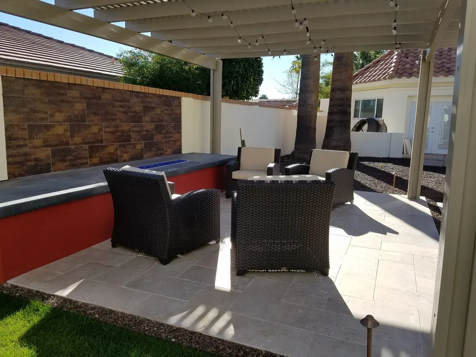 Pergola Fire Pit Lounge