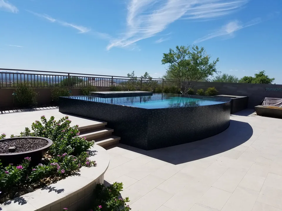 Negative Edge Spa Patio